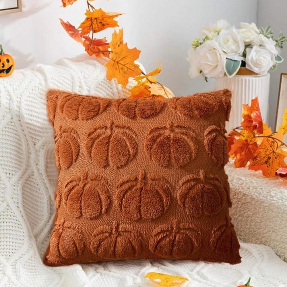 Fall Decor Pillow Covers 16x16 Set of 2 Fall Decorations Autum - Picture 3 of 5
